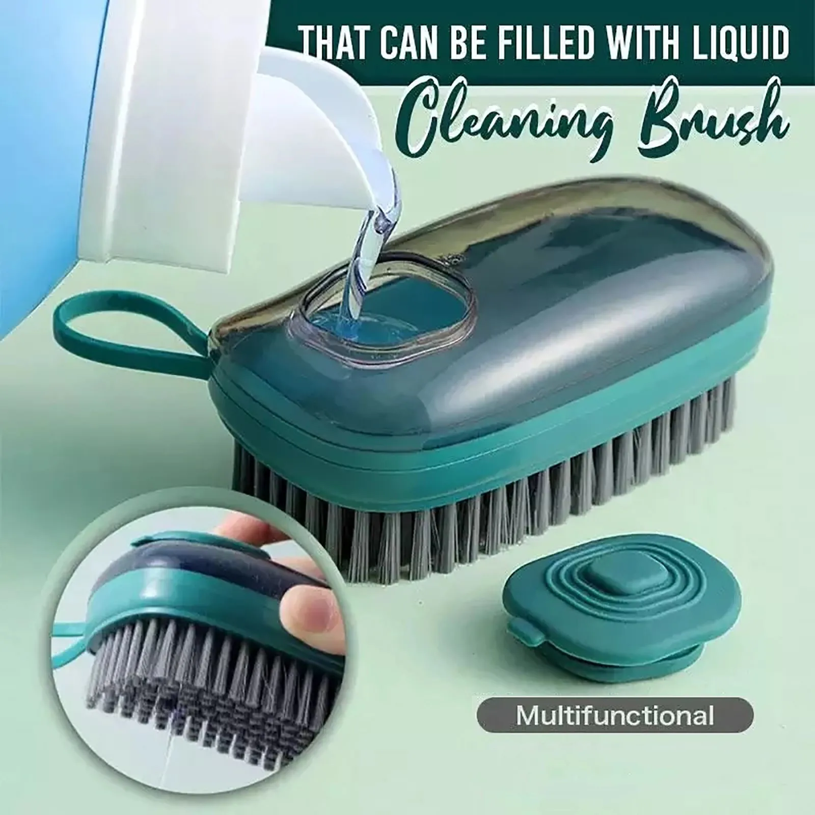 

Soft Multi-Functional Hydraulic Cleaning Brush Kitchen Household Dish Washing Laundry Brush Automatic Liquid Shoe Pot Washing