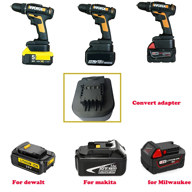 Електричюеского инструмента адаптер конвертер для Makita 18V Милуоки dewalt 18 20V Батарея