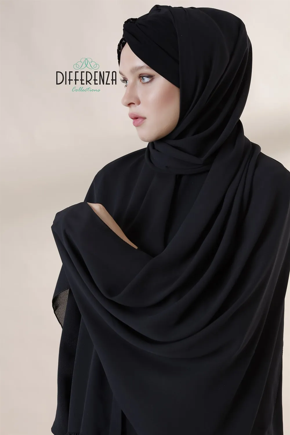 Hijab turbante alta costura feito à mão