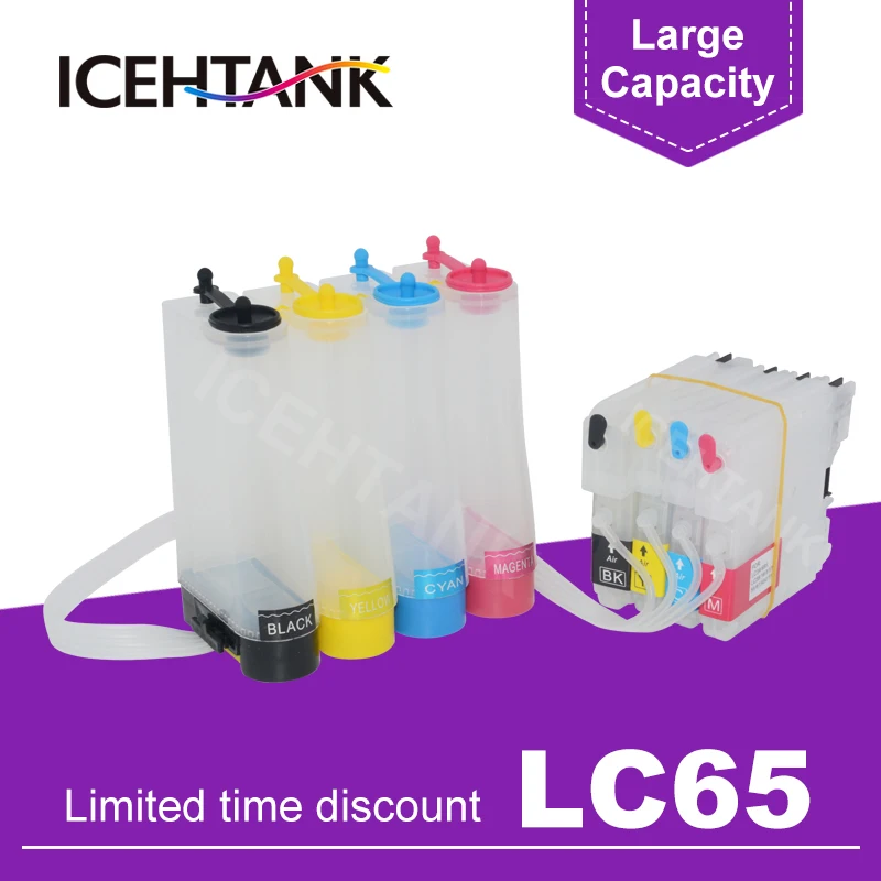 

ICEHTANK LC65 Continuous Ink Tank For Brother DCP-J140W 145C 165C 185C 195C 197C 365CN 375CW 385C 390CN 395CN Printer