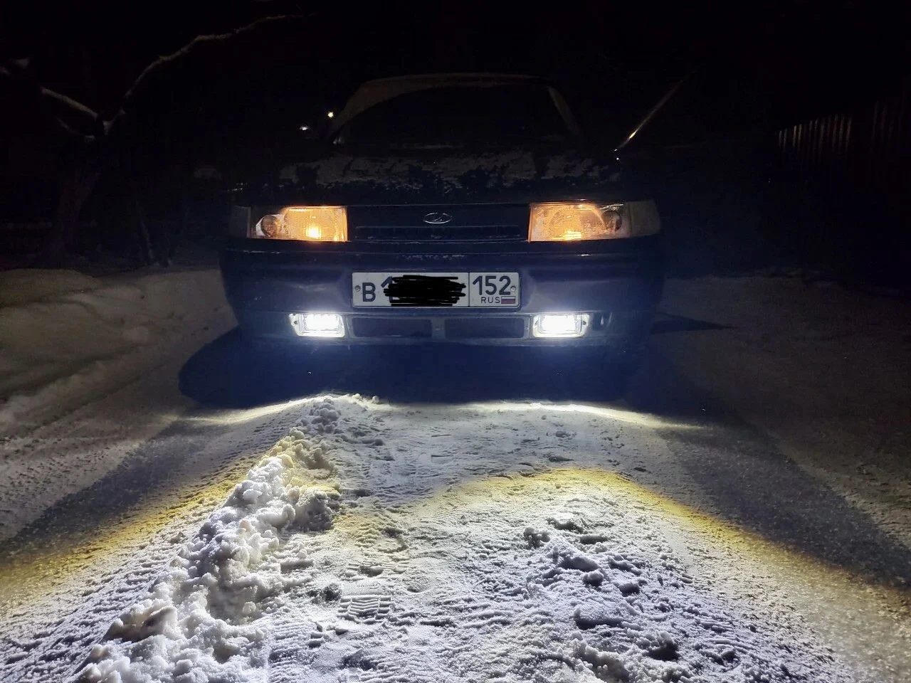 Светодиодные ПТФ противотуманные фары Lada 2110-2114 с регулировкой повышенная