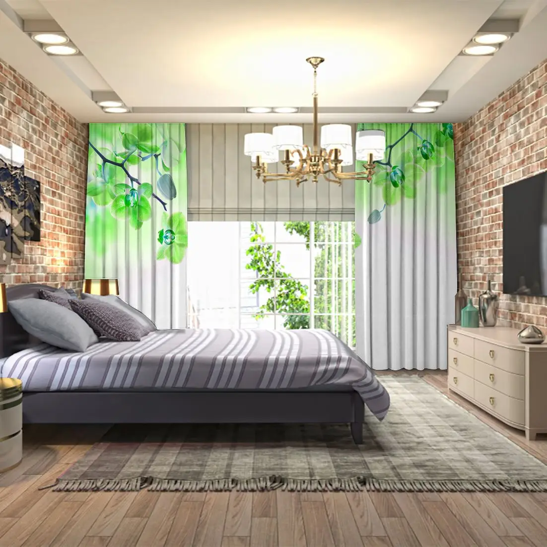 Занавес орхидеи ветви тропические цветы бутоны на становится размытым фон