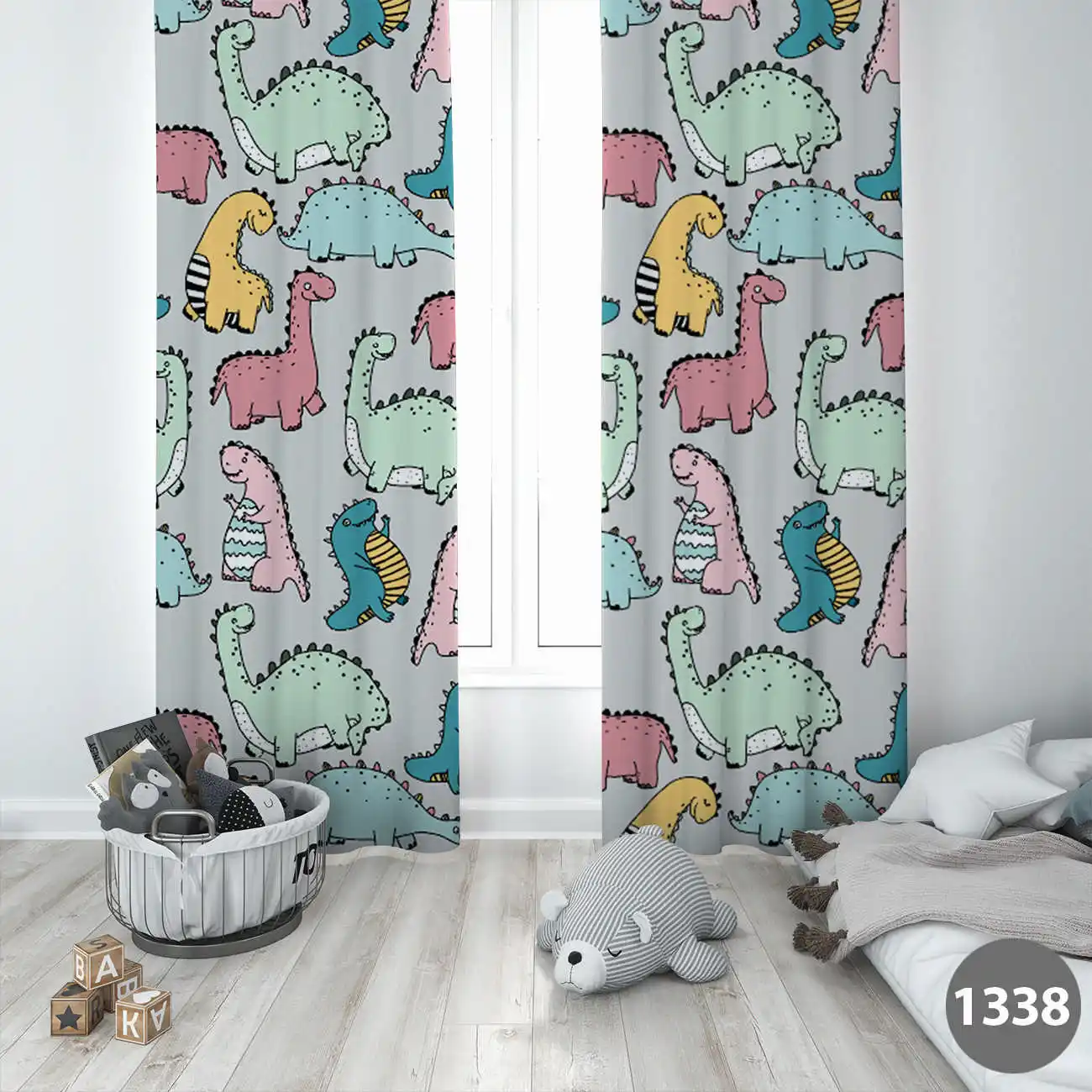

2021 Baby Room Curtain Kids Bedroom Decoration Colorful Digital Printed Funny Curtain Gift to Daughter Gift to Son