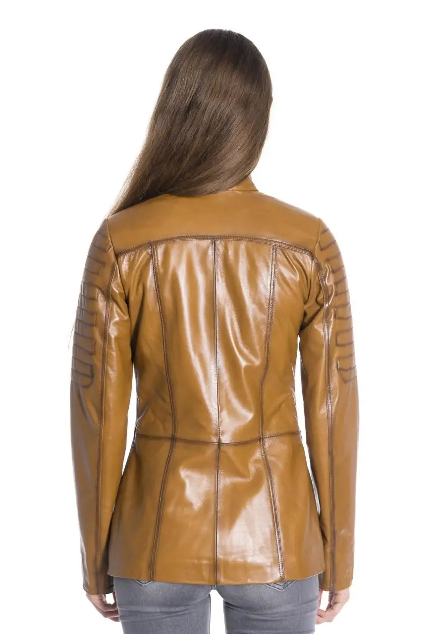 Women Leather Jacket Genuine Real Leather Jacket leather Coat lambskin coat Female Jacket Genuine Leather Women's Brown Coat