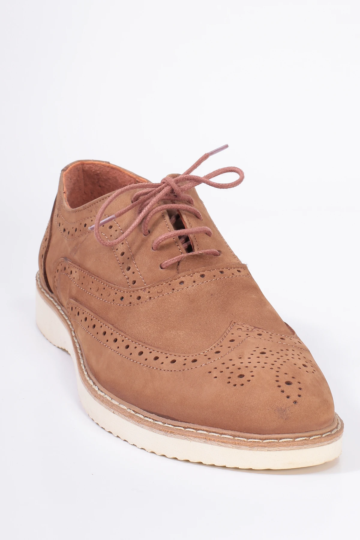 

Genuine Leather Oxford Brogue Sand Color Men Shoes