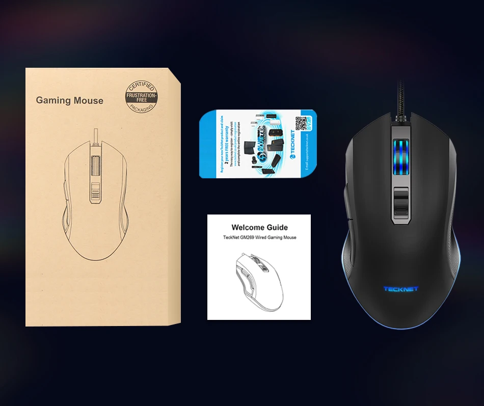 TeckNet компьютерная игровая мышь 7200 dpi программируемая мышь Проводная компьютерная мышь Игровые мыши 6 кнопок для ПК Игровые ноутбуки