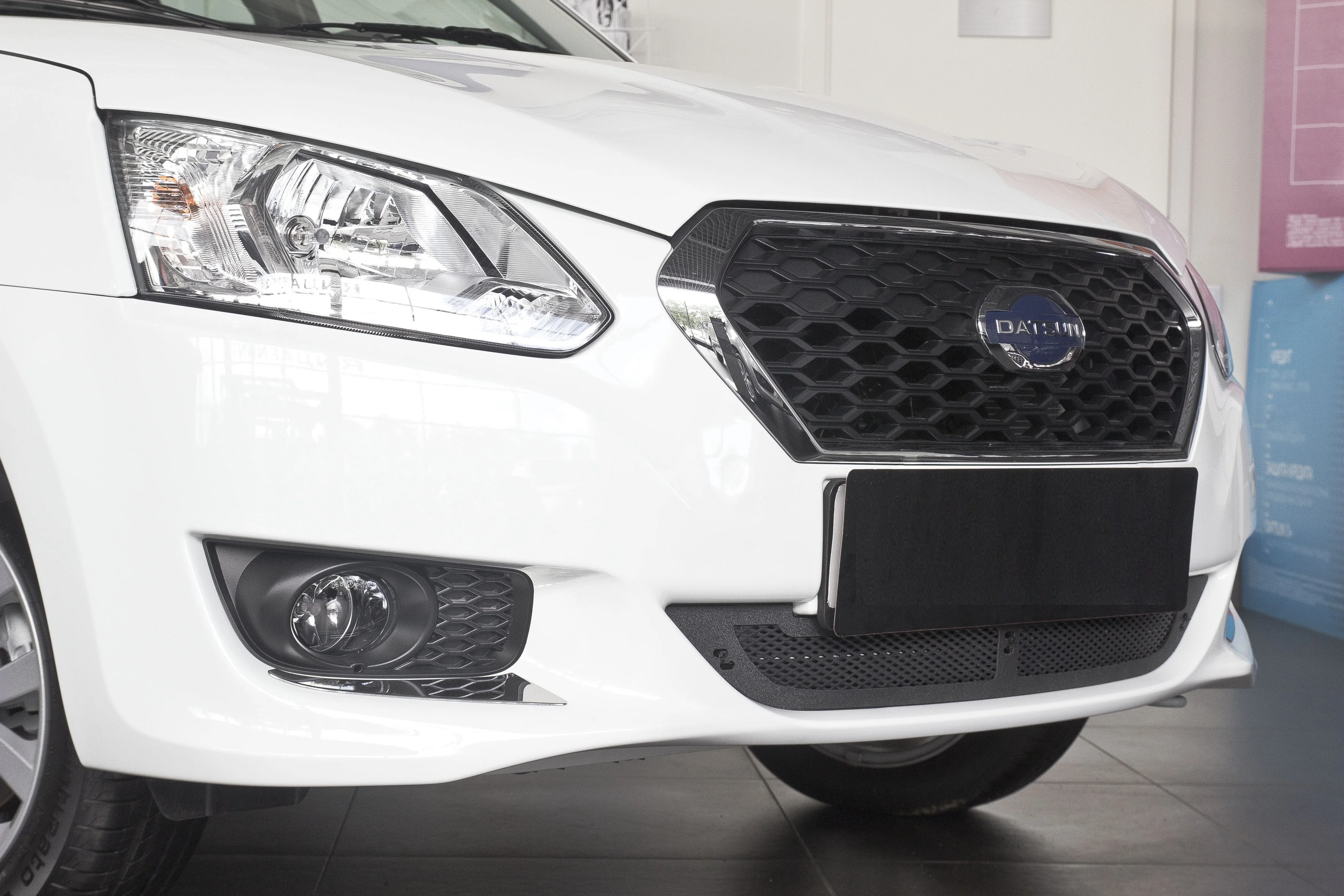 Защитная сетка решетки переднего бампера Datsun on-DO 2014- в бампер тюнинг - купить по