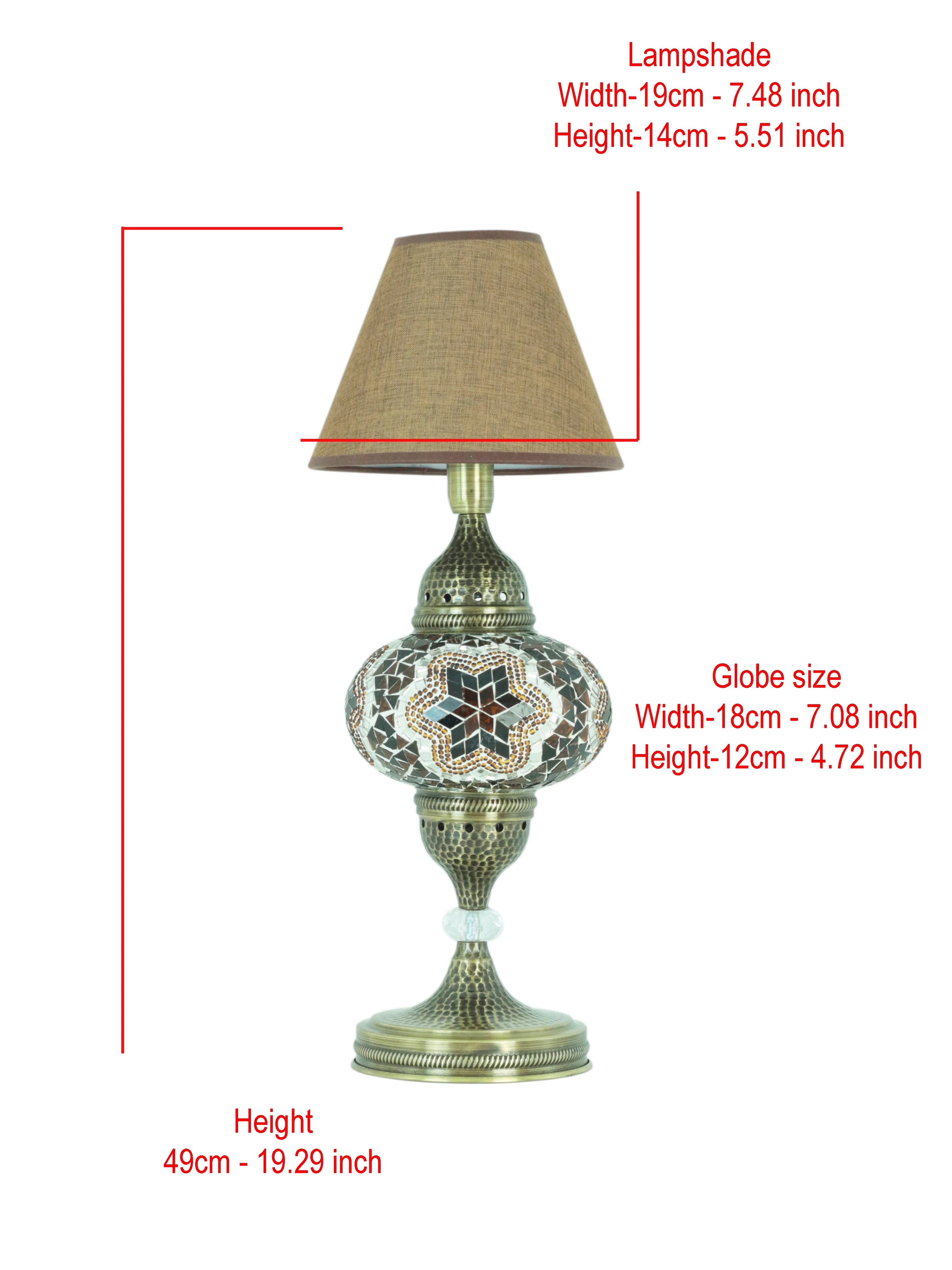 

Turkish mosaic bedside table lamp 3 different modes on off