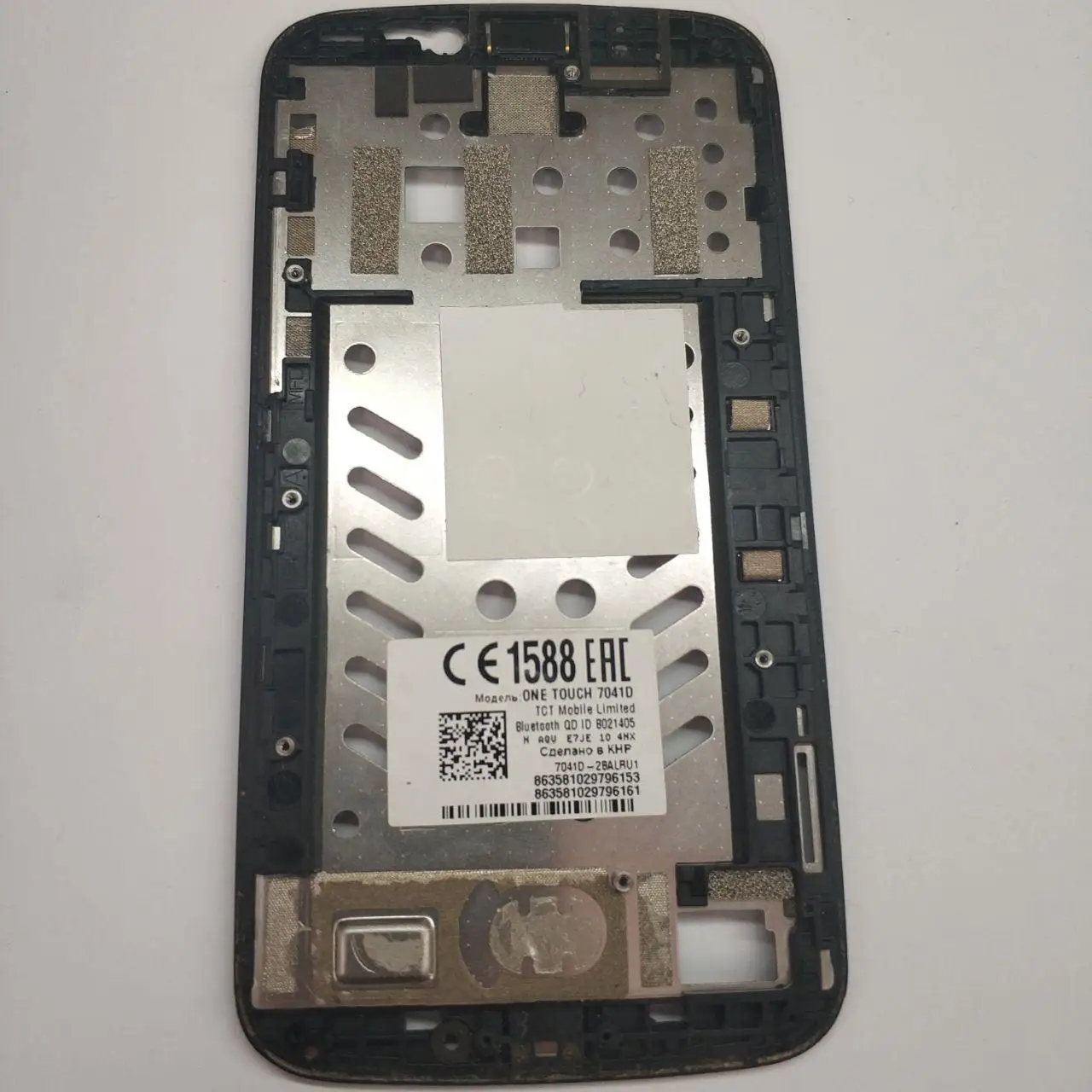 Рамка дисплея Alcatel One Touch 7041D черная с разборки|Комплектующие для ремонта