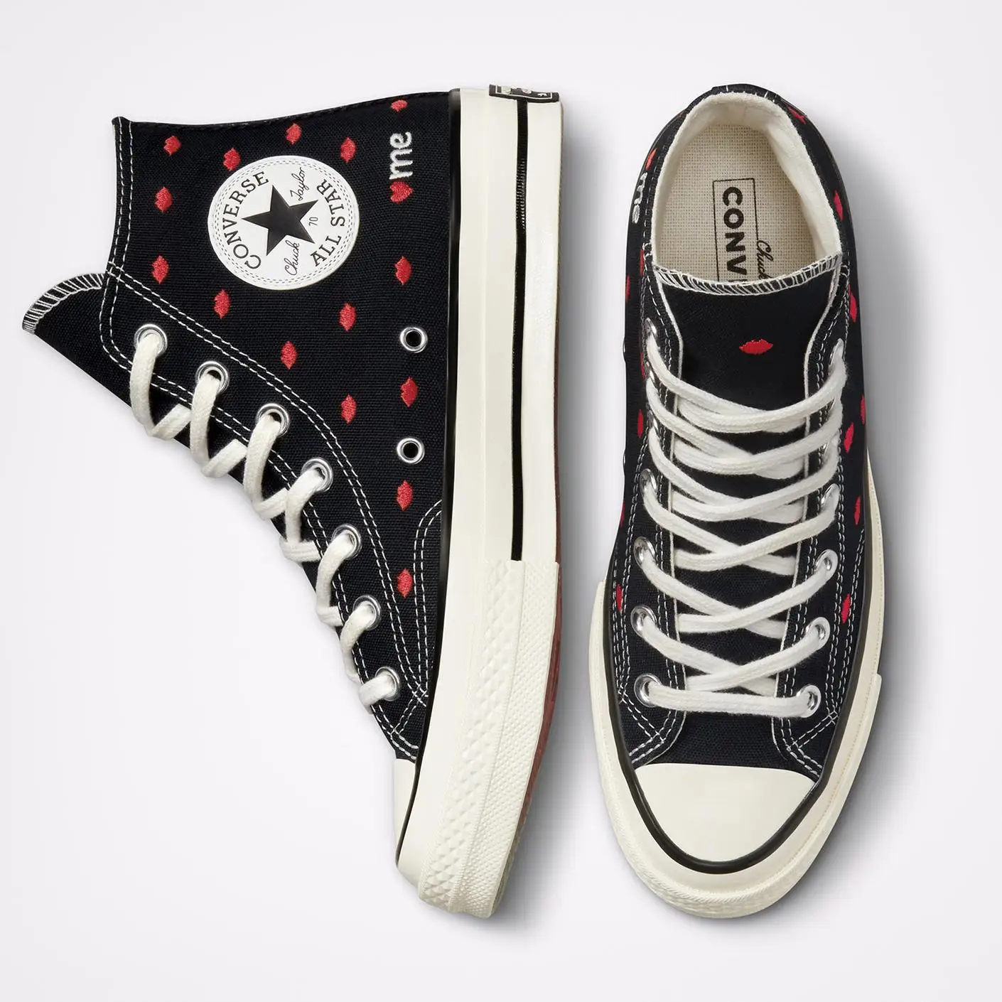Оригинальные женские черные кроссовки Converse с любовным патроном 70 A01600C - 008 |
