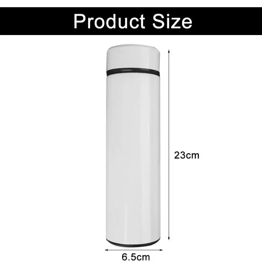 

500ml Stainless Steel Intelligent Temperature Measuring LED Vacuum Insulation Cup Temperature Display Travel Business Mug