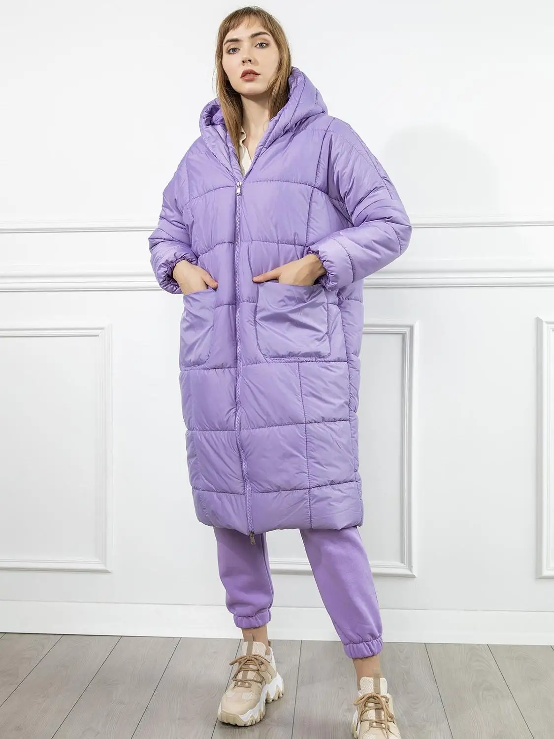 Winter Oversized Coat Women Poffer Jacket Thicker Warm Long Sleeve Outwear