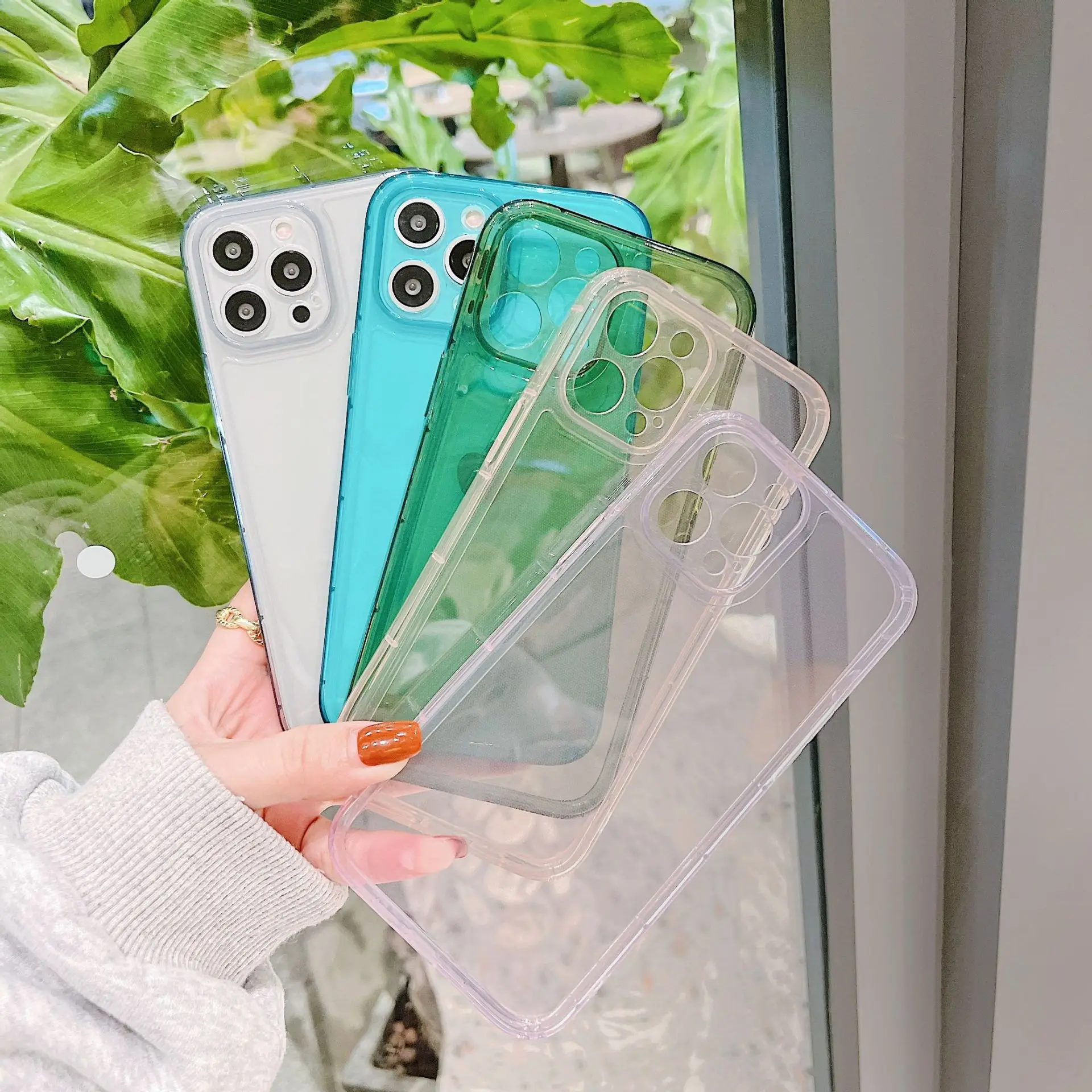 

INS Clear Solid Color Shockproof Silicone Soft Phone Case For iphone 11 12 Pro Max 13 SE 2020 7 8 Plus 11Pro XS Max X XR Cover