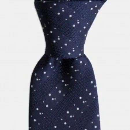 

White pattern navy blue tie 67826322