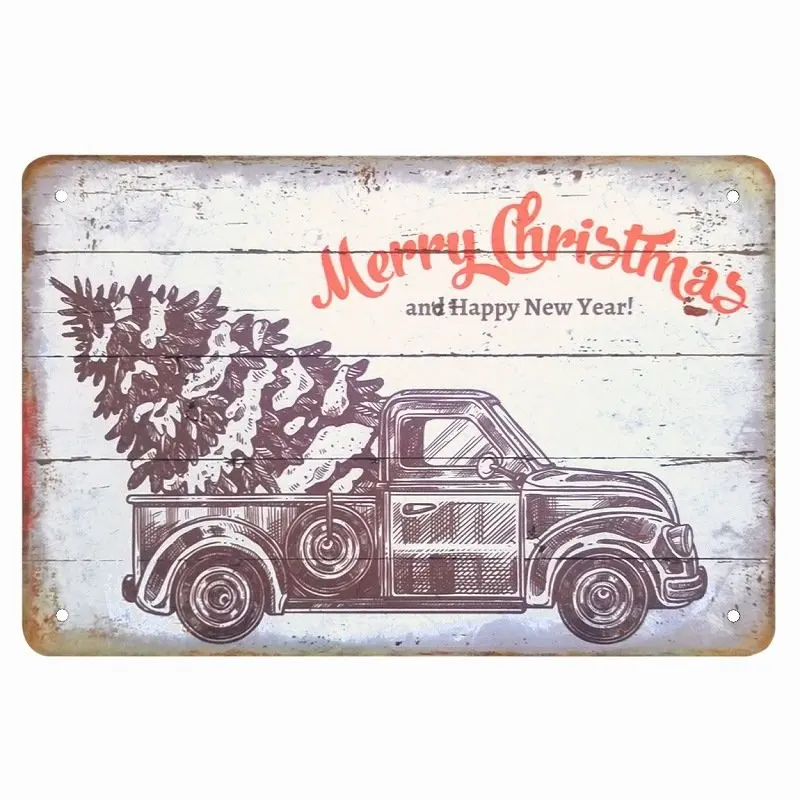 

CJ Ретро Счастливого Рождества металлические жестяные знаки подарок домашний декор для комнаты винтажная Новогодняя тарелка Санта-Клаус по...