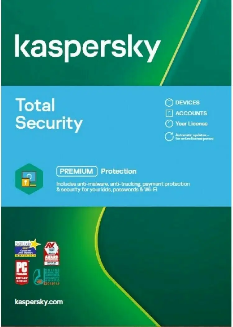 

KASPERSKY TOTAL SECURITY 2021 5 PC MULTI DEVICE - 2 YEARS COVER - Download