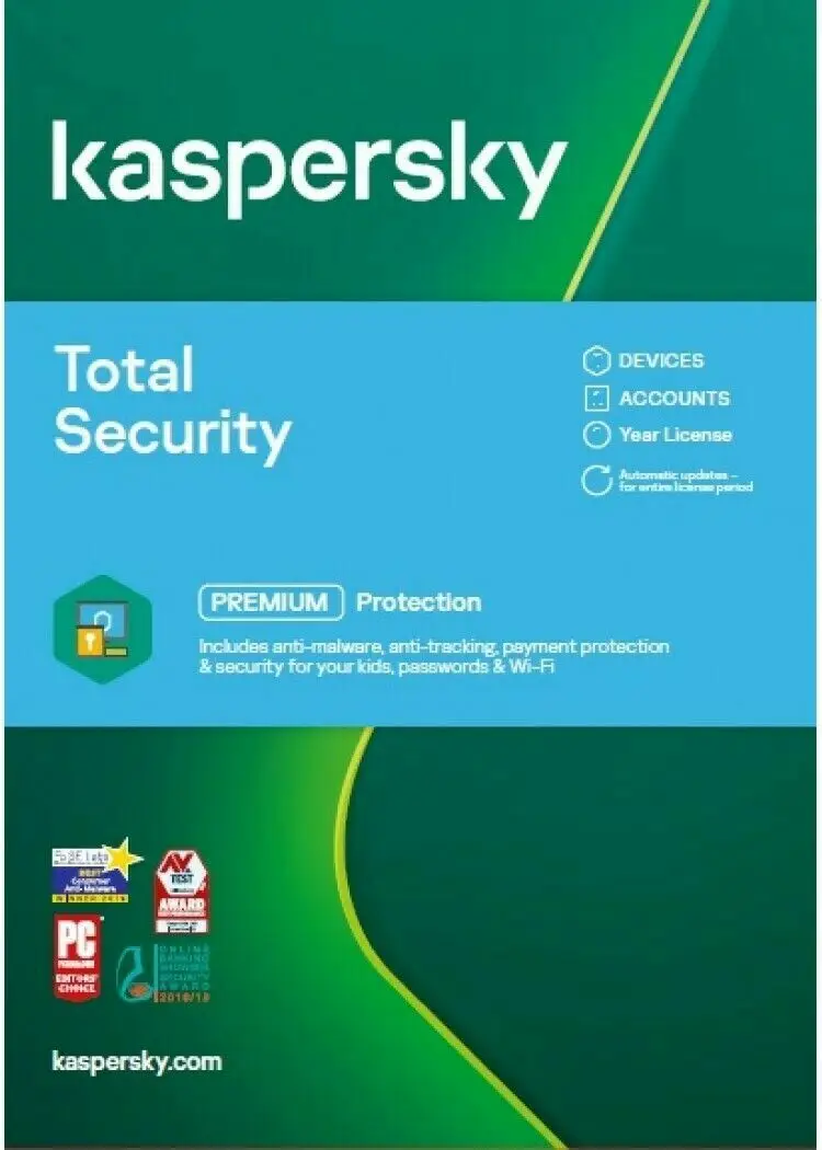 

KASPERSKY TOTAL SECURITY 2021 - 10 PC MULTI DEVICE - 1 YEAR COVER - Download