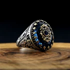 Мужское кольцо из серебра 925 пробы с натуральным камнем