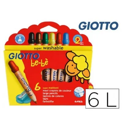 Цветные карандаши GIOTTO Супер детская коробочка 6 цветных карандашей Ассорти +