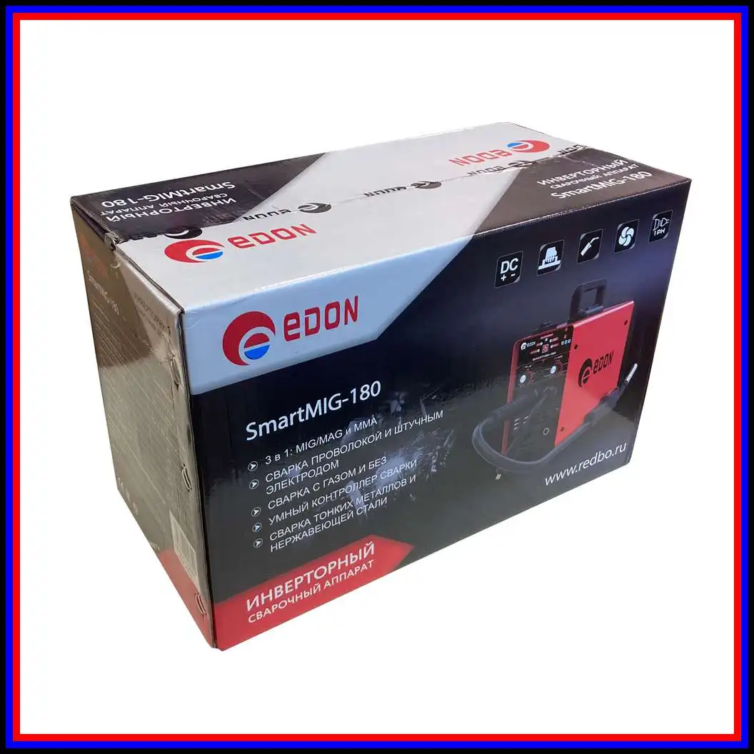 EDON Smart Mig-180 type inverter welding machine 3 in 1 MIG/mag MMA manual arc 220v эдон |