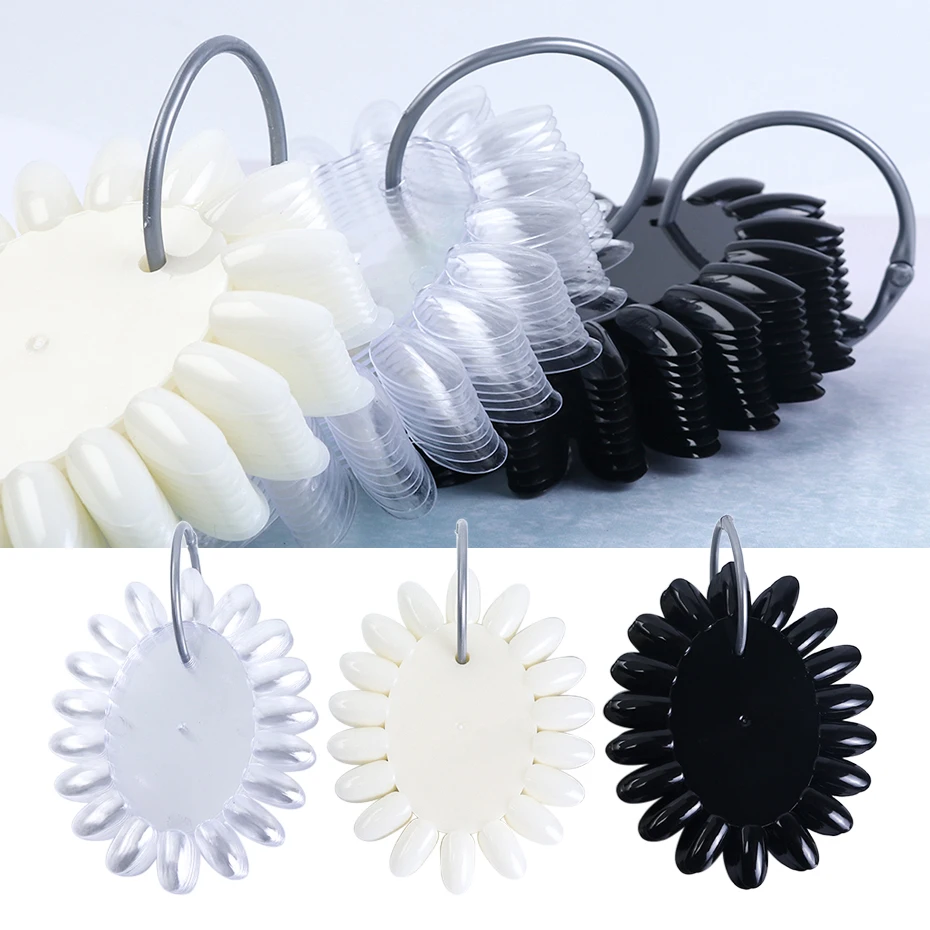 Набор накладных ногтей PP1513 Круглые 160 с кольцом для разных цветов палитра лаков