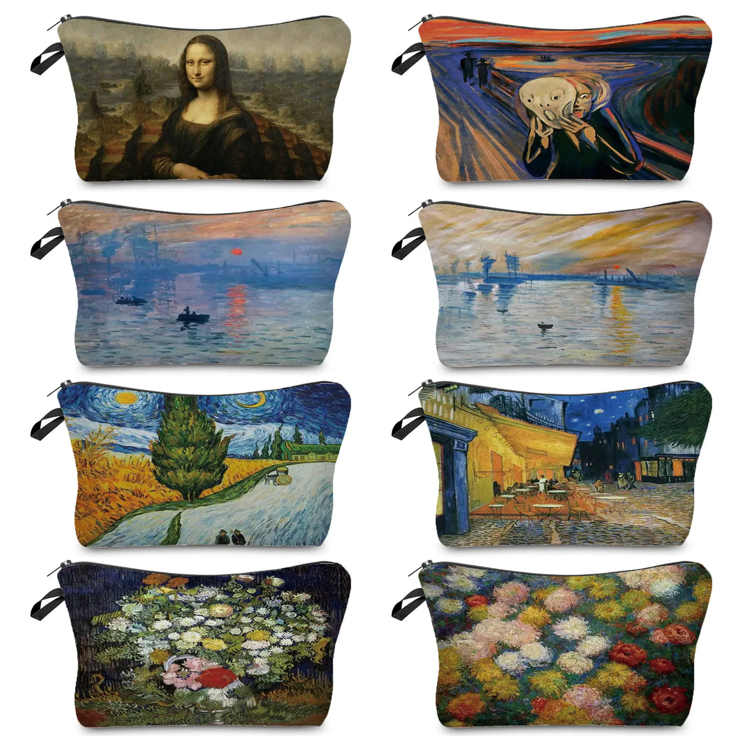 

Makeup Bag with Van Gogh Starry Night Sunflower Oil Painting Cute Organizer Bags for Travel Bags Pouch Women's Cosmetic Bag Girl