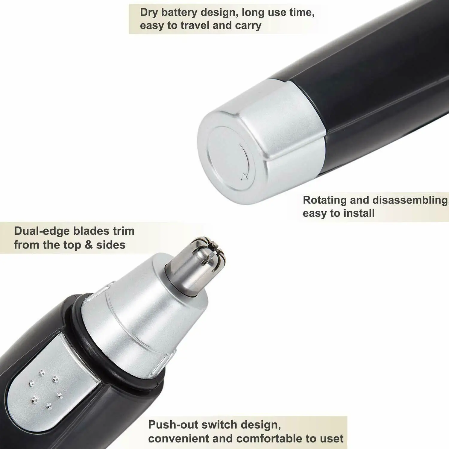 Электрический триммер для волос в ушах и носу профессиональная Бритва мужчин