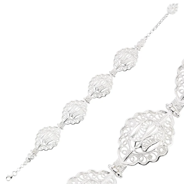 

Silver 925 Sterling Filigree Pattern Bracelet