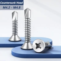 m4 2 m4 8 410 stainless steel countersunk head drill tail screw self tapping screw flat head phillips screw