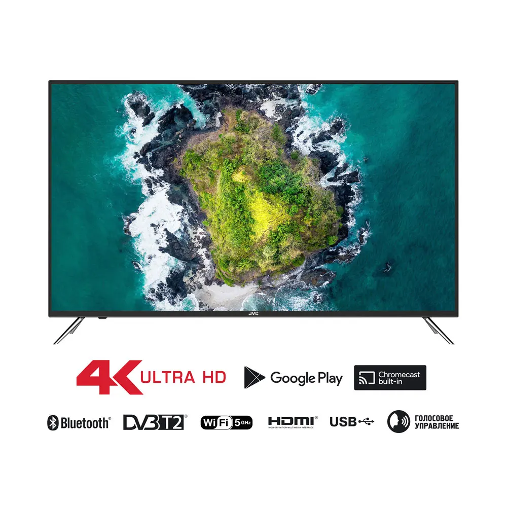 Телевизор 4K 43" JVC LT-43m790 UHD Smart Android TV Bluetooth Wi-fi 5Ггц Голосовое управление Google