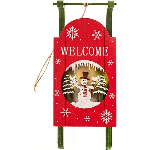 

English Home Sledge Led Pendant Accessory 10 X4,5 X23 Cm Red