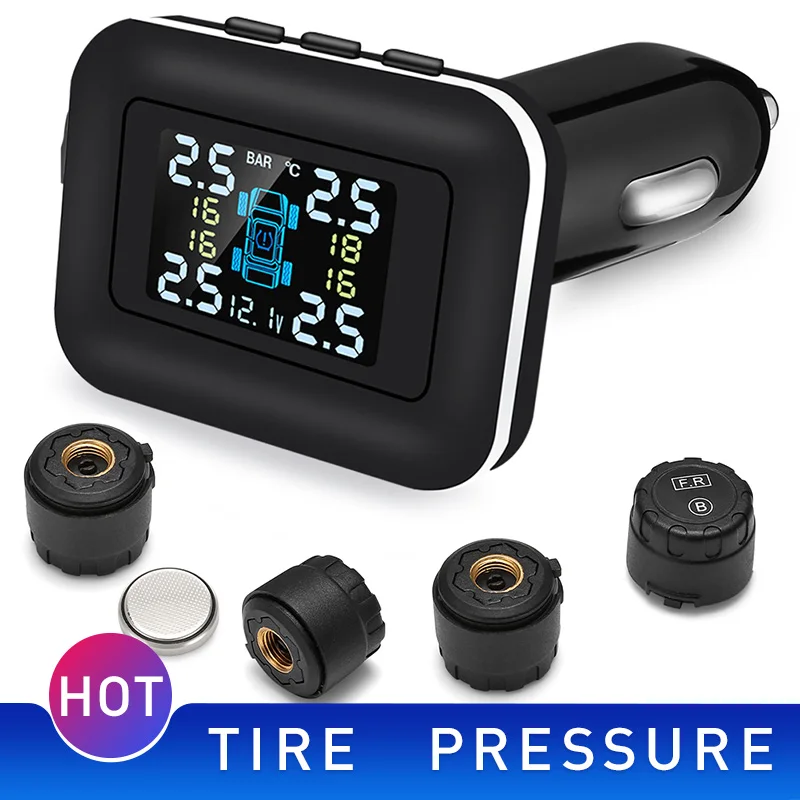 Авто Смарт TPMS eifen Druck uberwachung система 4 Externe/Interne Sensoren Zigarette Leichter USB Realtime рейфен