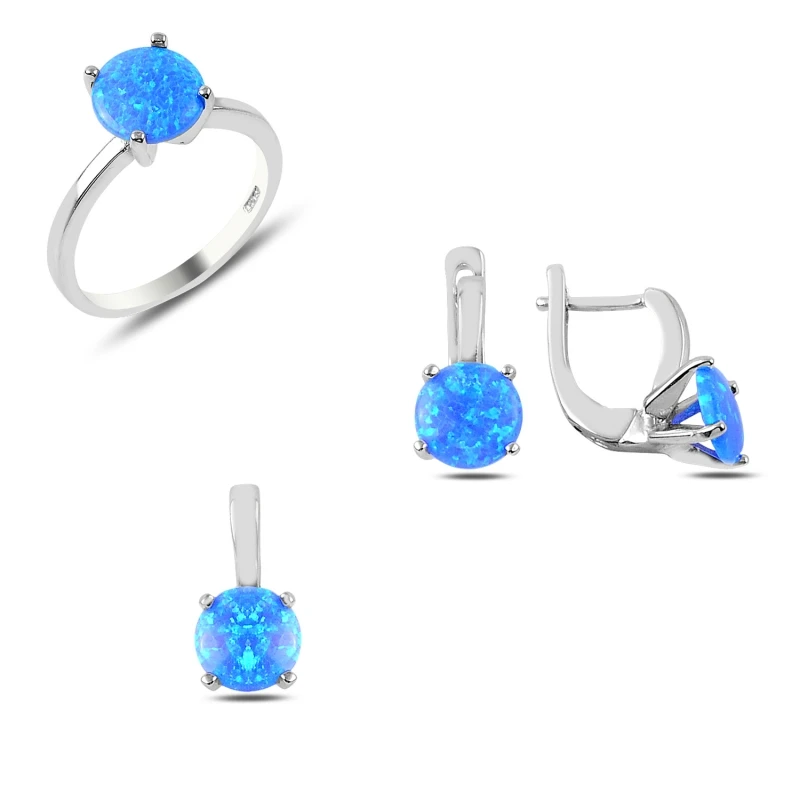 

Silver 925 Sterling Opal Stone Set