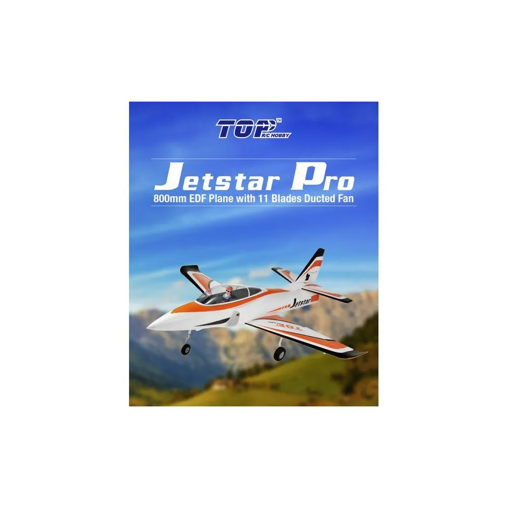 Радиоуправляемый самолет Top RC Jet Star Pro оранжевый 800мм импеллер 64мм 2.4G 4-ch LiPo RTF |