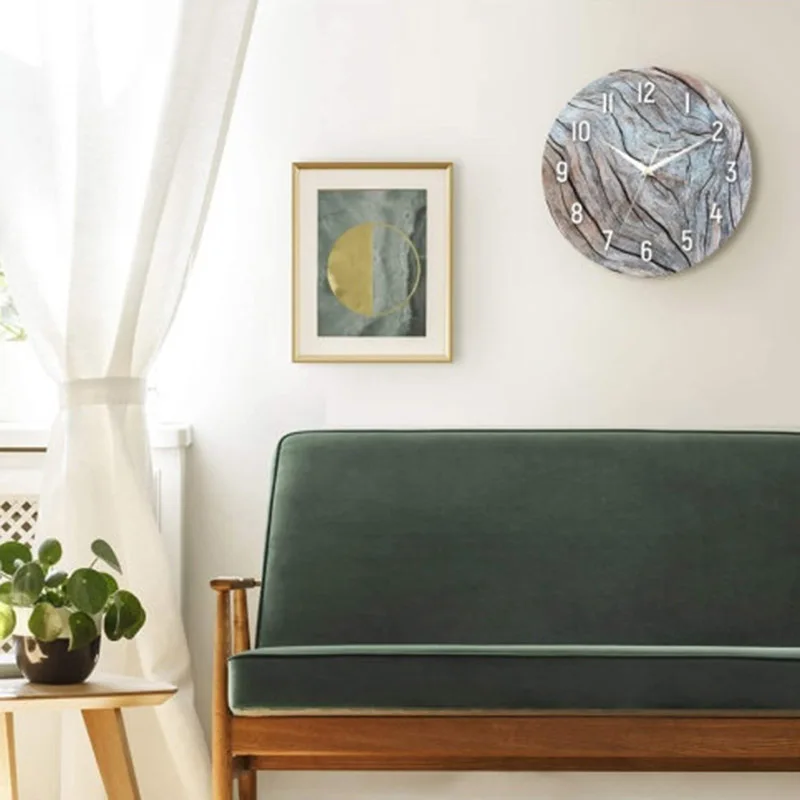 Часы настенные DOMOZON дерево круглые для спальни гостиной диаметр 28.5 см домашний