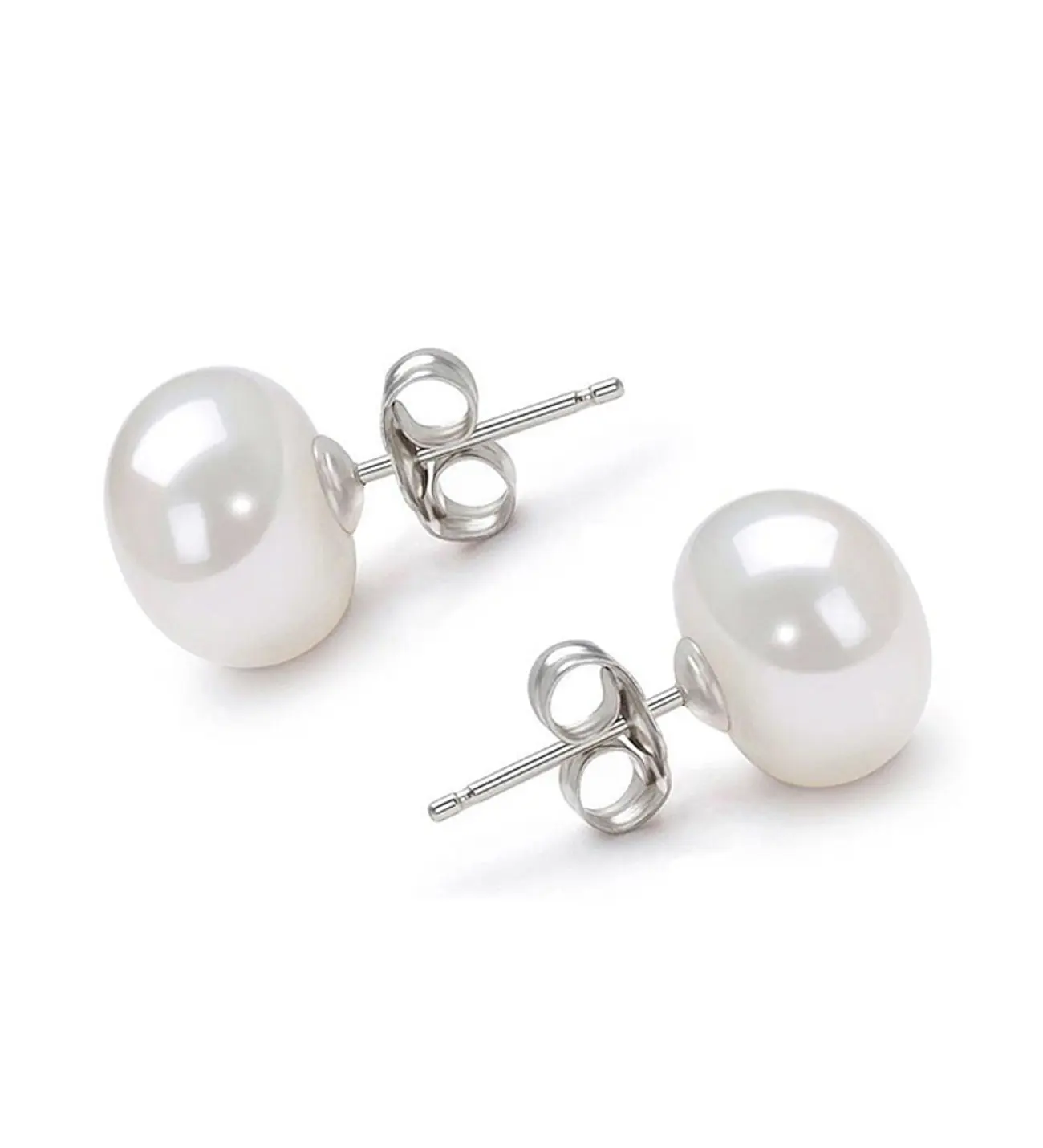 

Chavin 8-9 Mm. Real Freshwater Pearl Silver Earrings Dg90-9