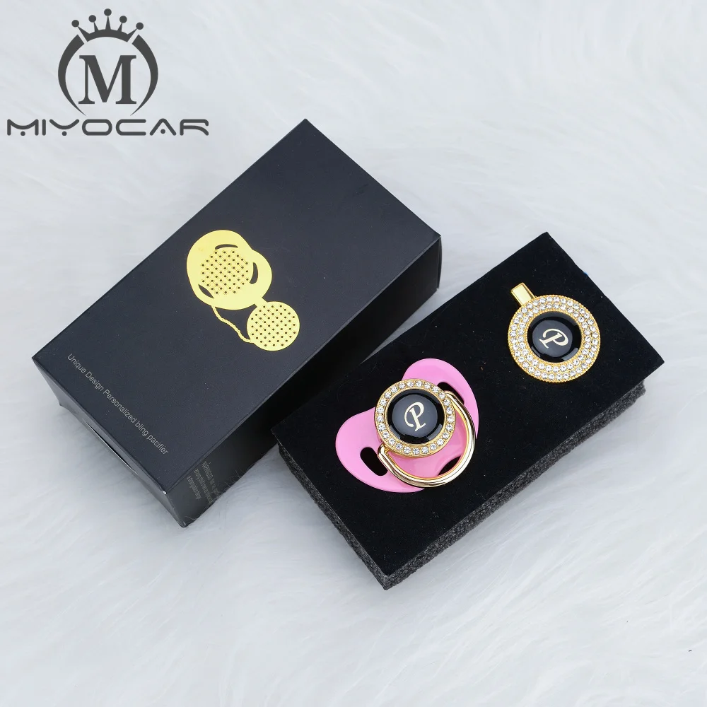 Миокар имя инициала буква P элегантная Серебряная соска и зажим без бисфенола А