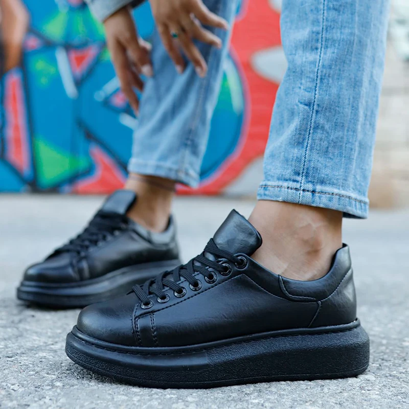 

Chekich Sneakers for Women Black Artificial Leather 2021 Spring Autumn Casual Lace Up Fashion Shoes High Base Sport Comfortable Light Vulcanized Daily Original Canvas Odorless Orthopedic Office Wedding CH257 Women V3