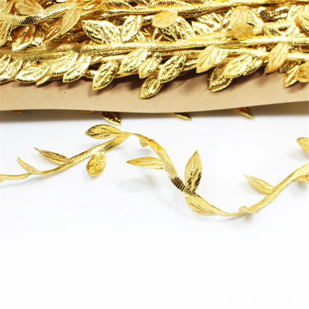 

200 Meters Gold Silver Silk Leaf Artificial Plants Flower Wreath Leaves Rattan DIY Wedding Birthday Party Decorative Accessories