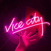 vice city neon sign custom neon sign pink neon light wall art gifts for her him decorations bar rave party apartment home decor
