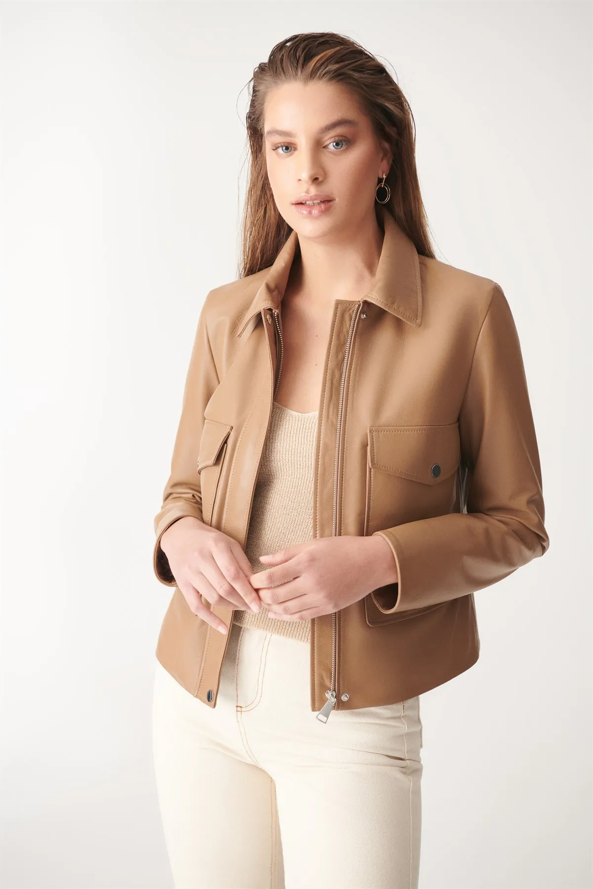 Brown Leather Jacket Women Genuine Leather Coats Genuine Sheepskin Classic Stylish Design Outfits Spring Autumn 2022 Fashion