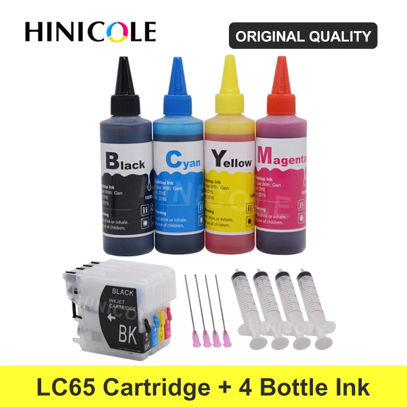Картридж для красителей hin1x LC65 XL принтера Brother LC 11 16 38 61 67 980 990 Φ 145C 165C + набор чернил