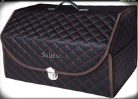 car trunk organizer and storage for car suv collapsible and portable made of durable pu leather in good taste medium
