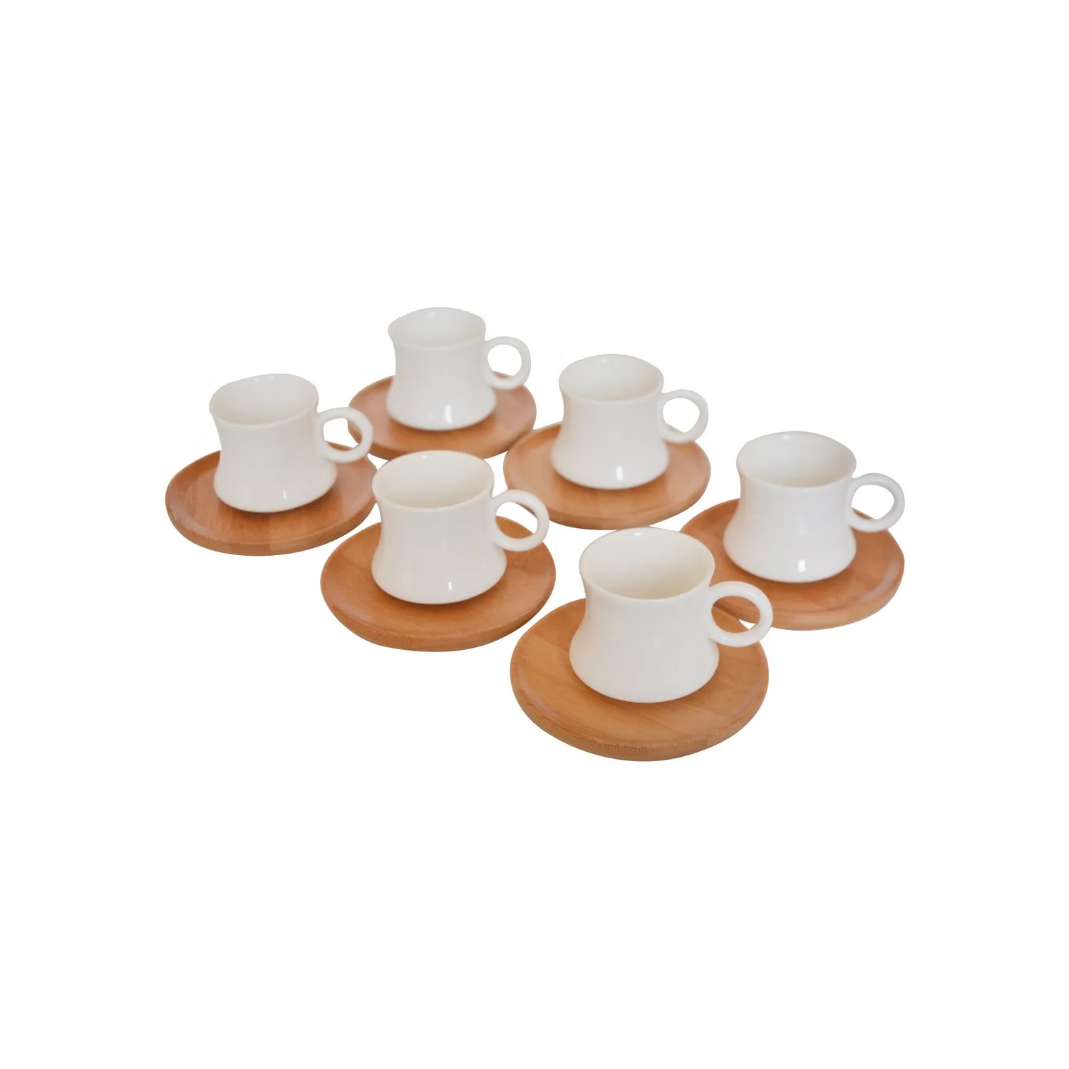 

Espresso Turkısh Greek Coffee Mug Set Colored Glaze Ceramic Cup Home Kitchen Accessories Drinkware White Bamboo Plate Saucer