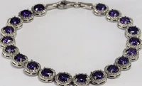 round purple stone 925 sterling silver bracelet elegant stylish invitations gorgeous jewelry