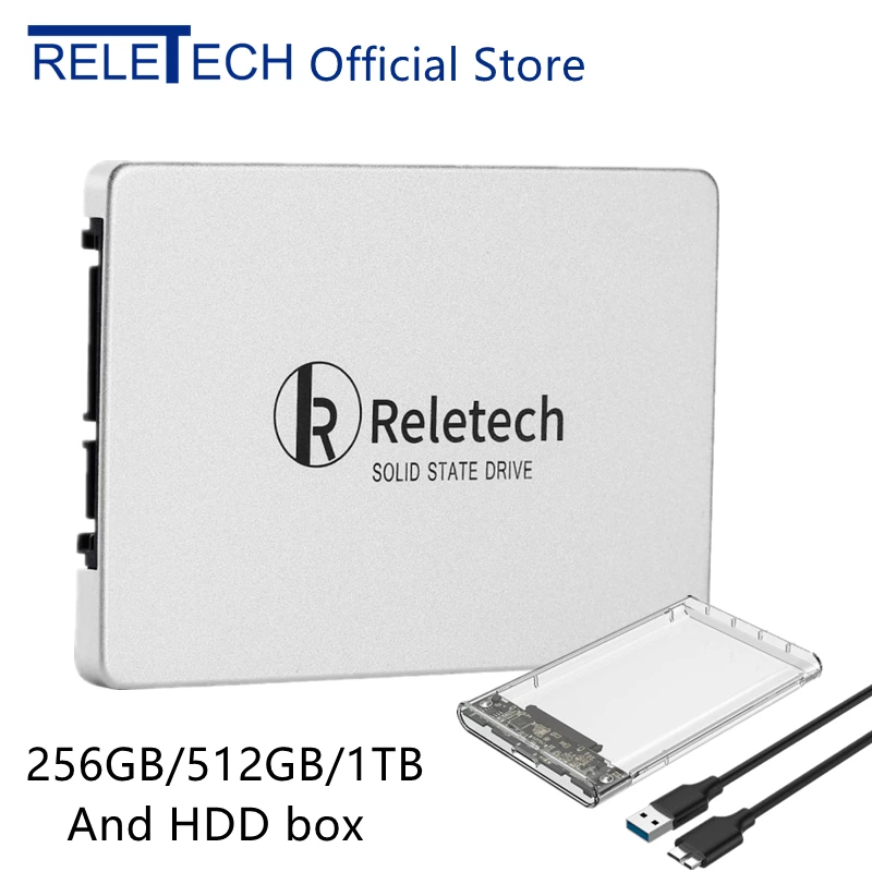 

Внутренний твердотельный накопитель Reletech P400 SATA SSD 256 Гб SATA3 2,5 дюйма и жесткий диск Caddy SATA Combo, купить несколько