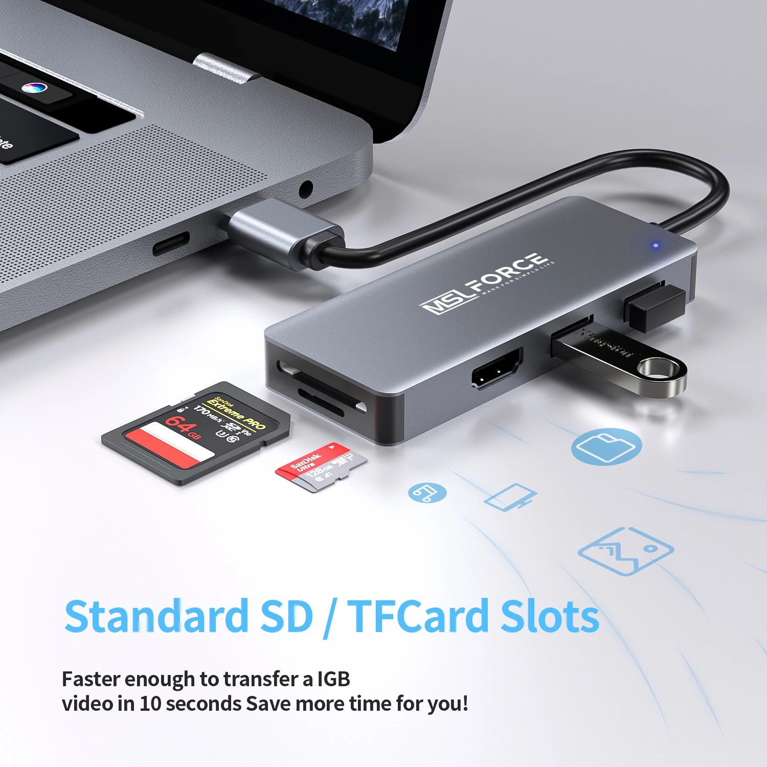 USB к двойному USB3.0 TYPE-A HUB кардридер с HDMI преобразователем HD1080P видео графический