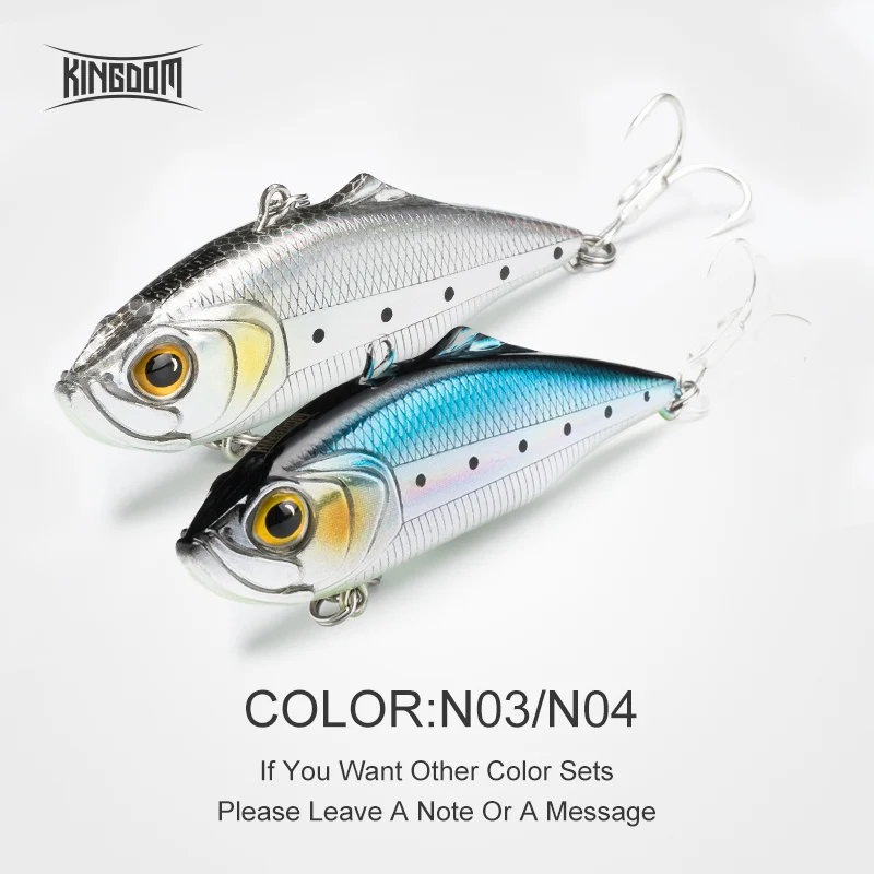 Kingdom Fishing Тонущая приманка VIB 75 мм 21,5 г/27,2 г, 60 мм 10,9 г/14,3 г жесткая приманка рыболовные снасти шесть цветов модель 5504 - Цвет: Color 03 04