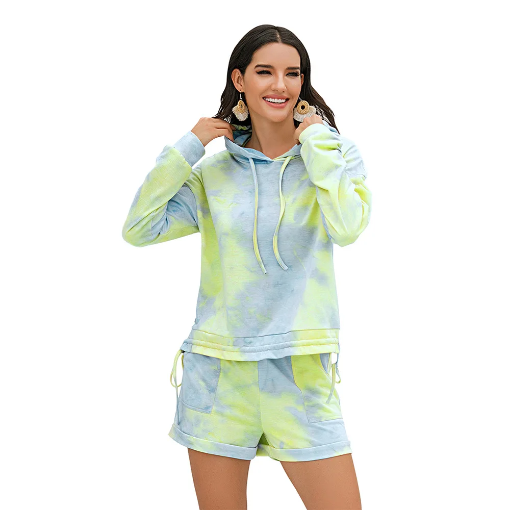 Женский Повседневный костюм из двух предметов Топ с длинным рукавом и шорты