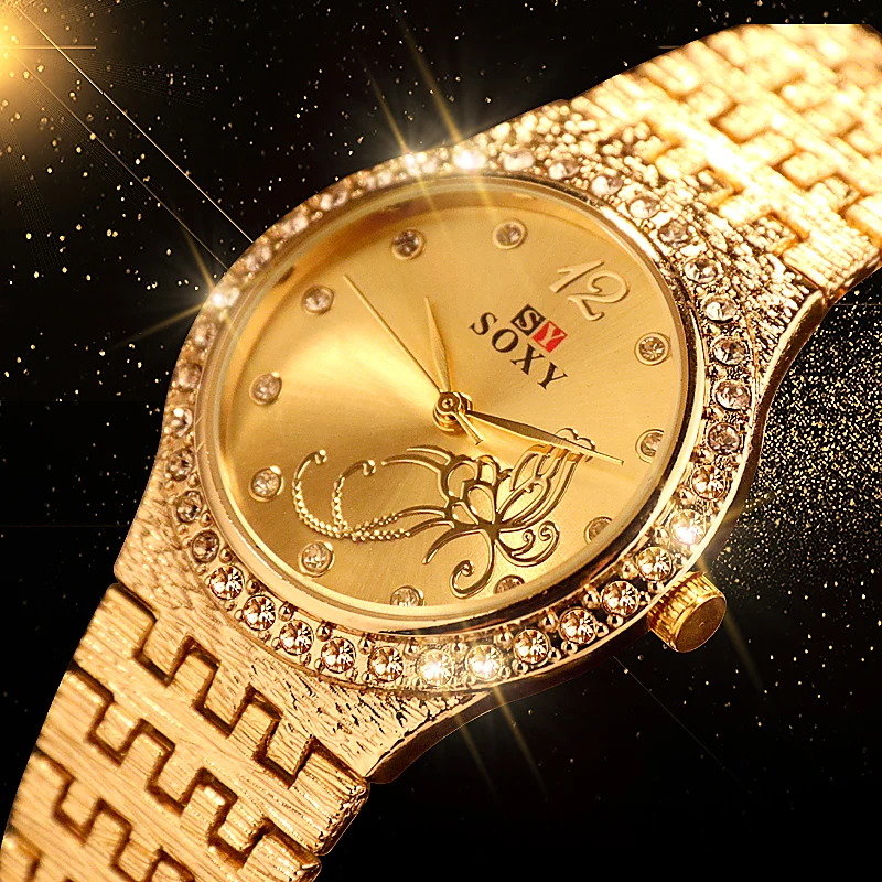 

Womenluxury Watch Quartz Crystal Feminino Relogio Bracelet Wristwatch Casual Reloj Gold/silver Mujer Bayan Kol Saati